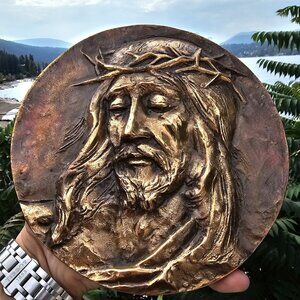 Jesus Christ Solid Bronze 3D Art Wall Decor Made In Peachland BC CANADA